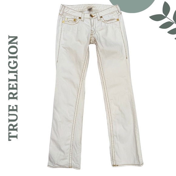 True Religion Wimen’s Off White Bootcut Jeans – Size 30 – Made in USA - Picture 1 of 12